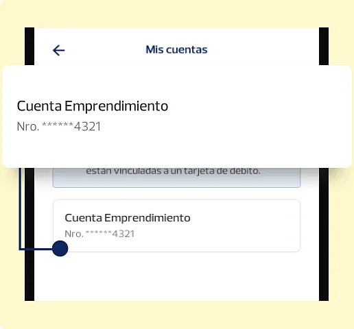 Elige la cuenta en la que recibirás tu dinero