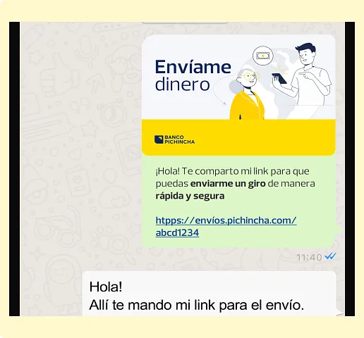 Pídele que ingrese al link