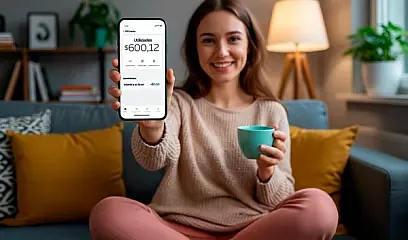 Ahorra tus utilidades en Banca Móvil.