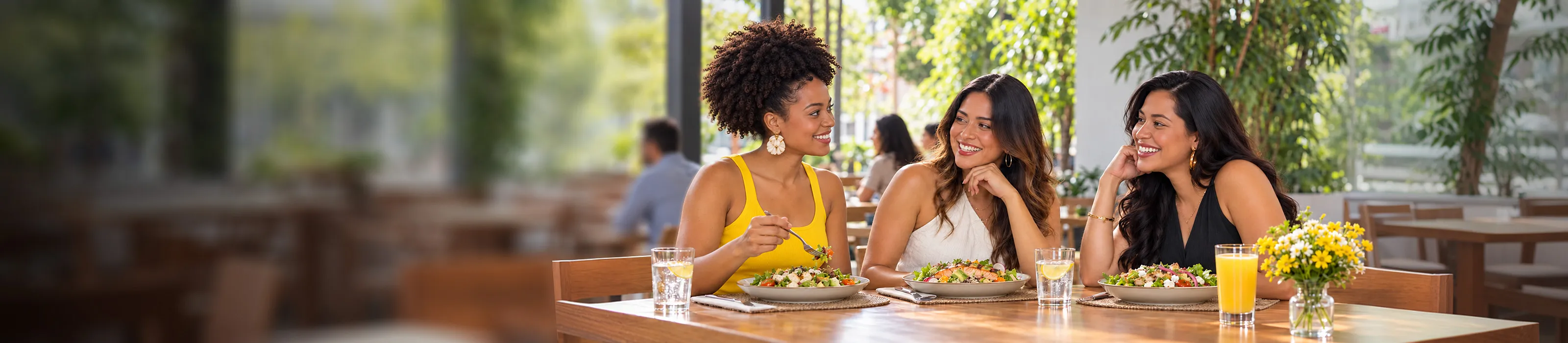 Grupo de mujeres disfrutando de un brunch gracias a sus Tarjetas Banco Pichincha