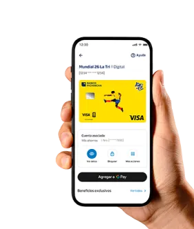 Con tu Tarjeta Visa Débito Digital disfrutas de beneficios exclusivos sin tener tu tarjeta física. ¡Disponible ahora con diseños mundialistas!