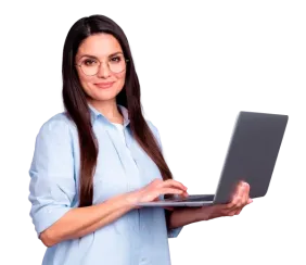 Mujer que solicita su crédito en línea.