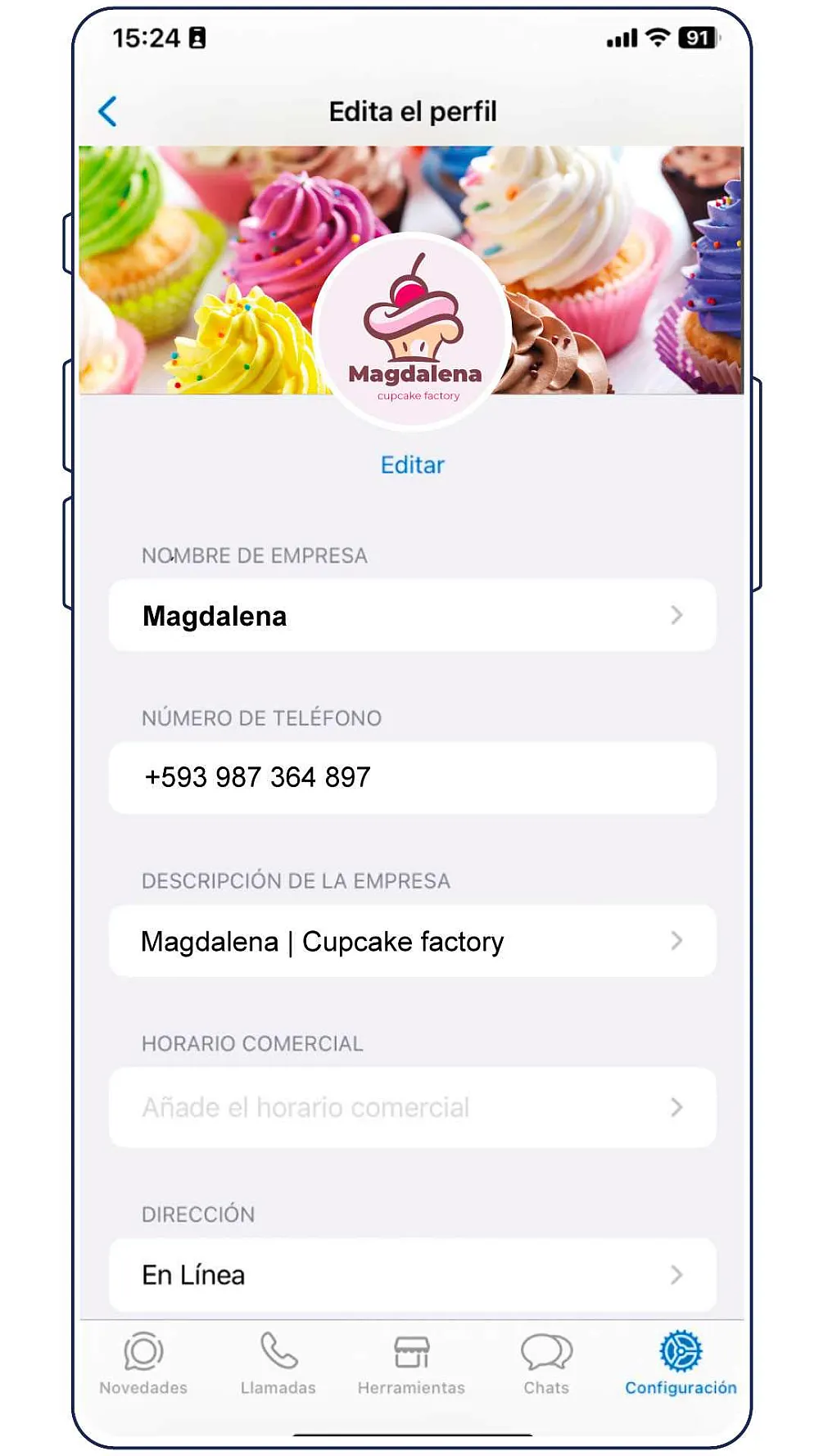 Cómo configurar perfil de Whatsapp Business.