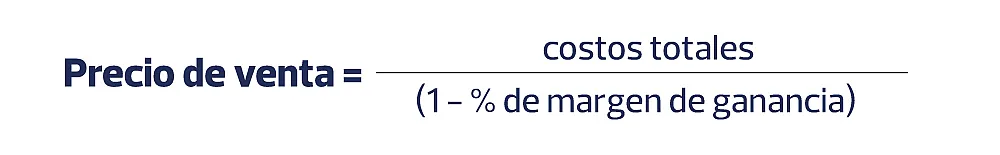 Fórmula para calcular el precio de tu producto.