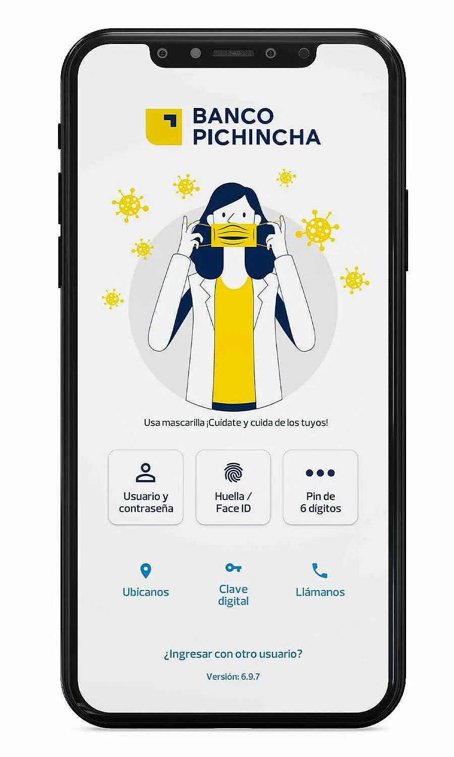 Primer paso para obtener la clave Digital en Banca Móvil de Banco Pichincha